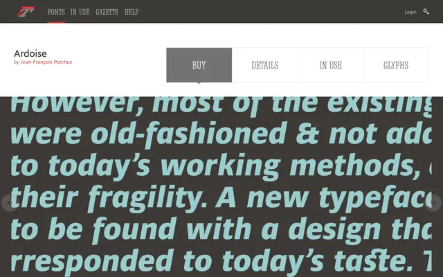 Ardoise specimen from Typofonderie