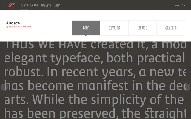 Audace specimen from Typofonderie