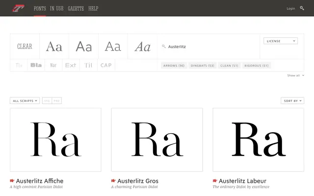 Austerlitz specimen from Typofonderie