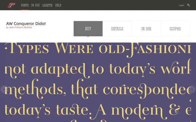 AW Conqueror Didot specimen from Typofonderie