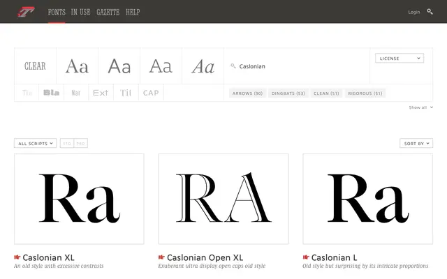 Caslonian specimen from Typofonderie