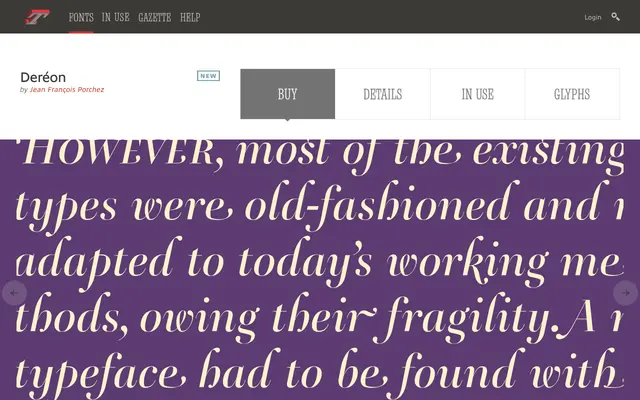 Deréon specimen from Typofonderie