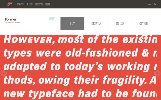 Former specimen from Typofonderie
