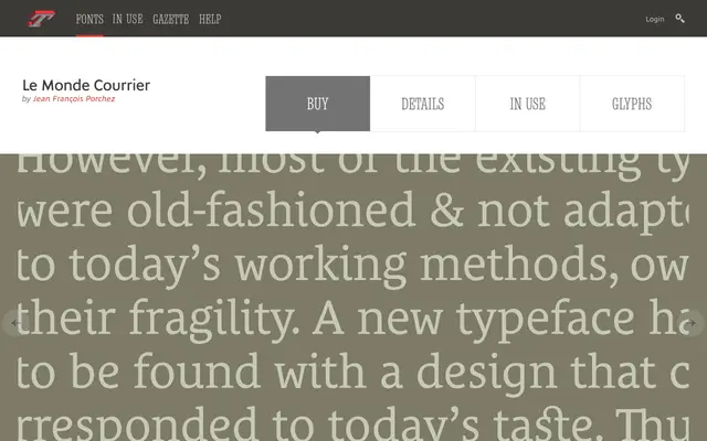 Le Monde Courrier specimen from Typofonderie