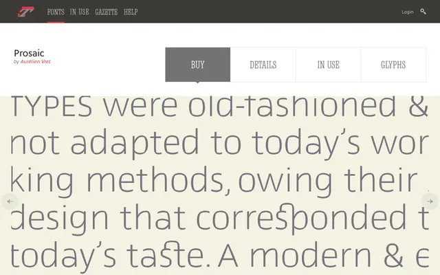 Prosaic specimen from Typofonderie