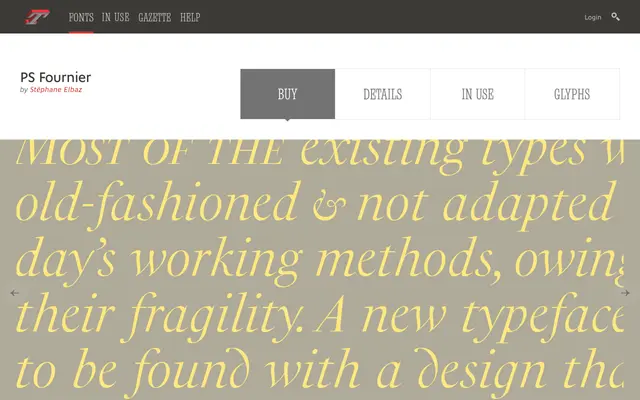 PS Fournier specimen from Typofonderie