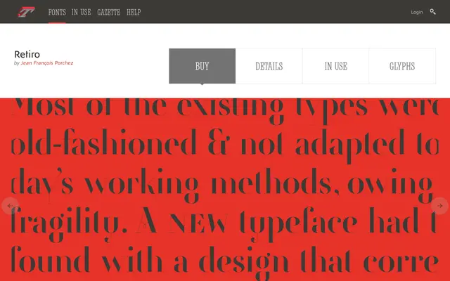 Retiro specimen from Typofonderie