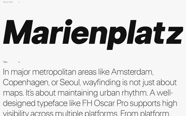 FH Oscar specimen from Typografische
