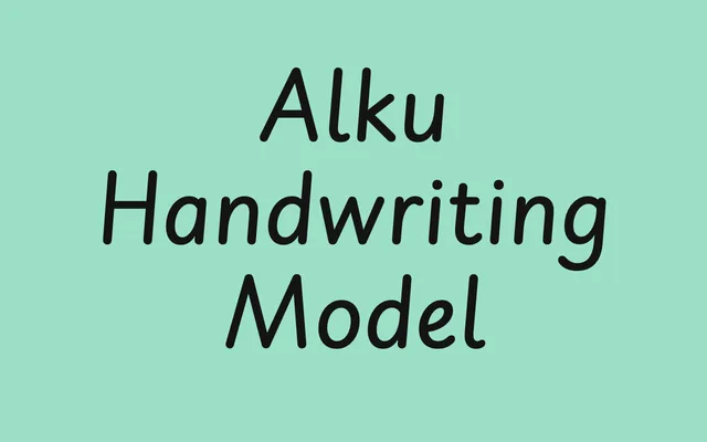 Alku Handwriting Model specimen from Typolar