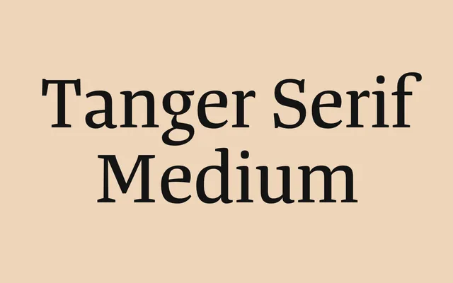 Tanger Serif Medium specimen from Typolar
