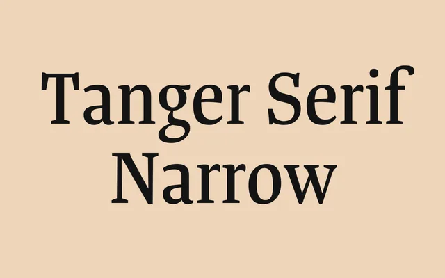 Tanger Serif Narrow specimen from Typolar