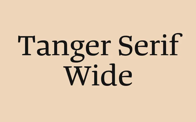 Tanger Serif Wide specimen from Typolar