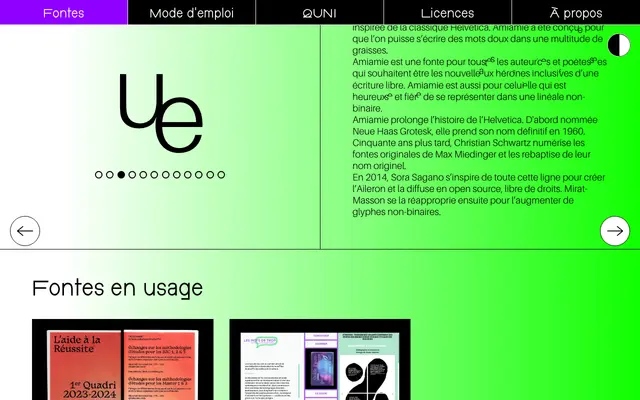 Amiamie specimen from Typothèque Bye Bye Binary