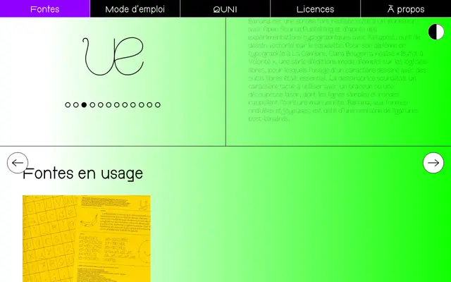 Banana specimen from Typothèque Bye Bye Binary