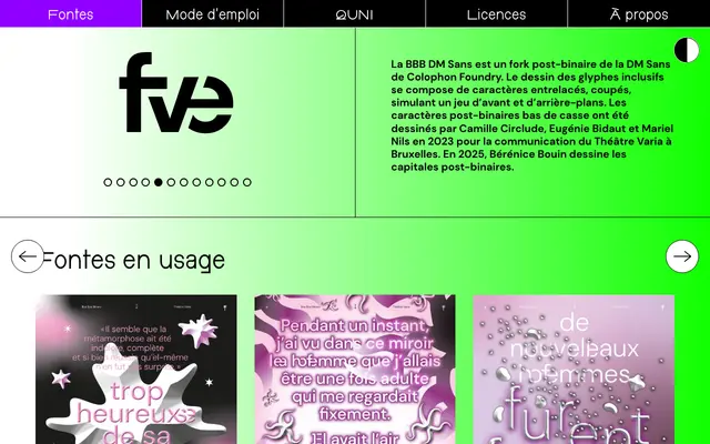 BBB DM Sans specimen from Typothèque Bye Bye Binary