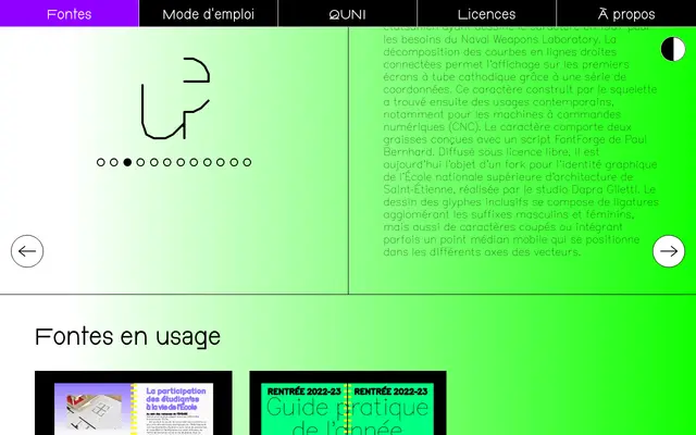 BBB Herthey Futural specimen from Typothèque Bye Bye Binary