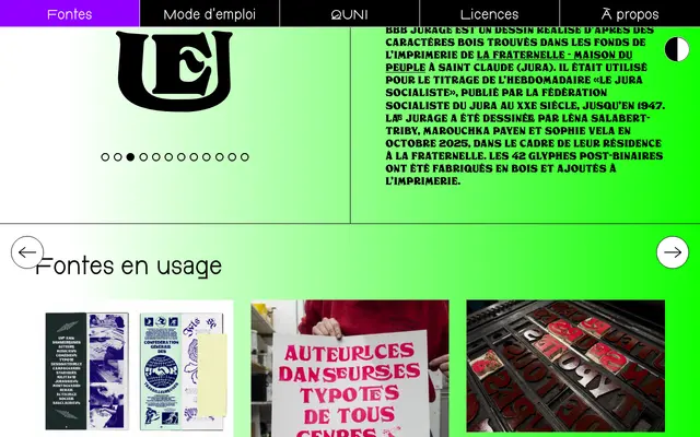 BBB JURAge specimen from Typothèque Bye Bye Binary