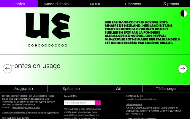 BBB Palissandre specimen from Typothèque Bye Bye Binary