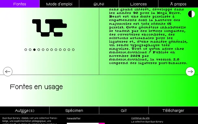 Beast specimen from Typothèque Bye Bye Binary