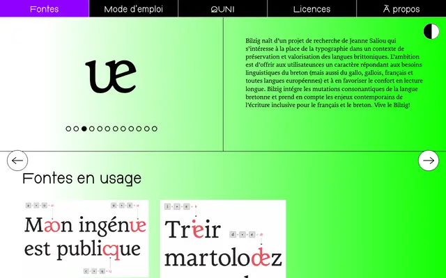 Bilzig specimen from Typothèque Bye Bye Binary