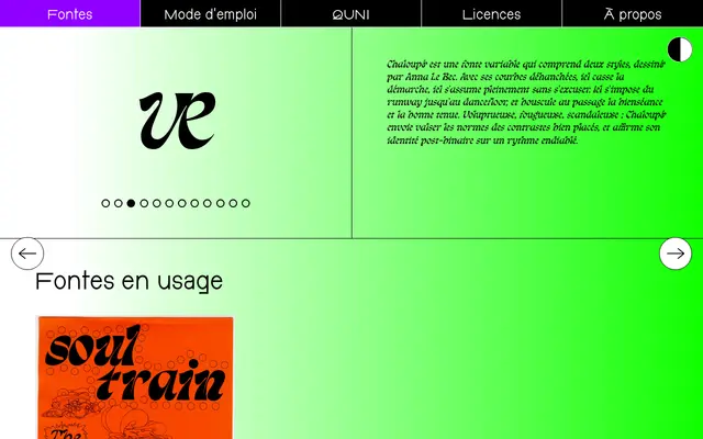 Chaloupée specimen from Typothèque Bye Bye Binary