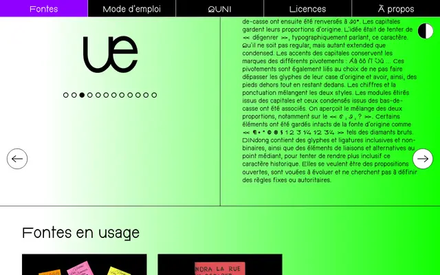 DINdong specimen from Typothèque Bye Bye Binary