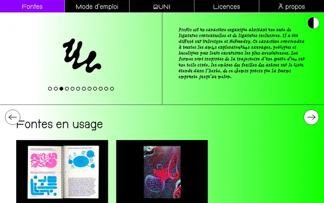 PicNic specimen from Typothèque Bye Bye Binary