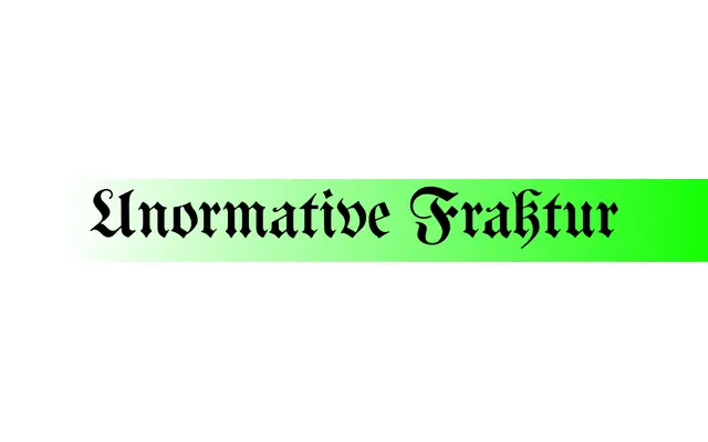 Unormative Fraktur specimen from Typothèque Bye Bye Binary