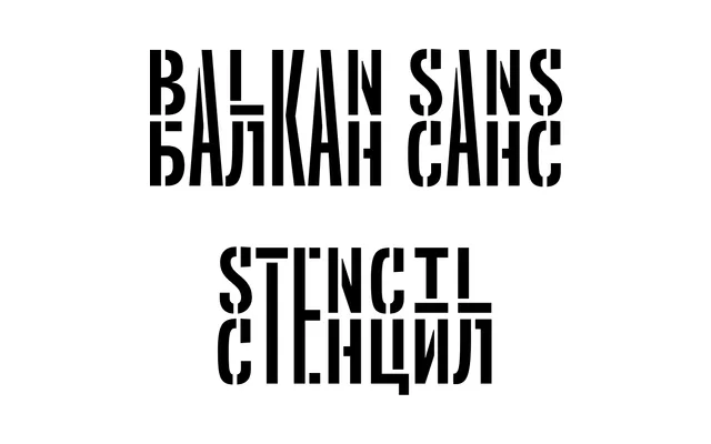 Balkan Sans Stencil specimen from Typotheque
