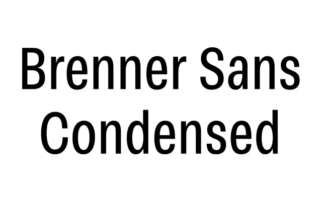Brenner Sans Condensed specimen from Typotheque