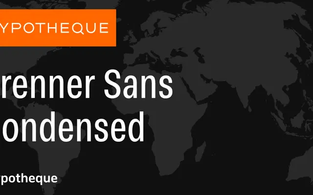 Brenner Sans Condensed specimen from Typotheque