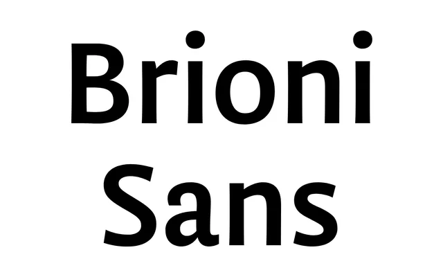 Brioni Sans specimen from Typotheque