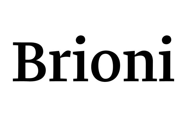 Brioni specimen from Typotheque