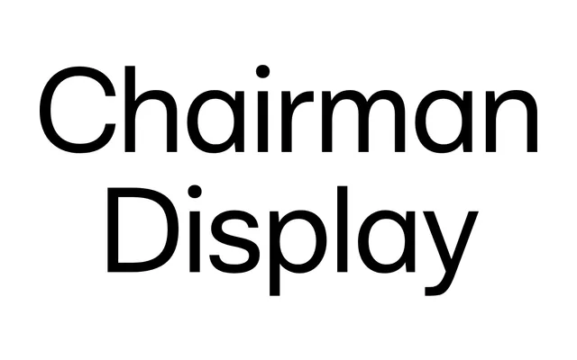 Chairman Display specimen from Typotheque