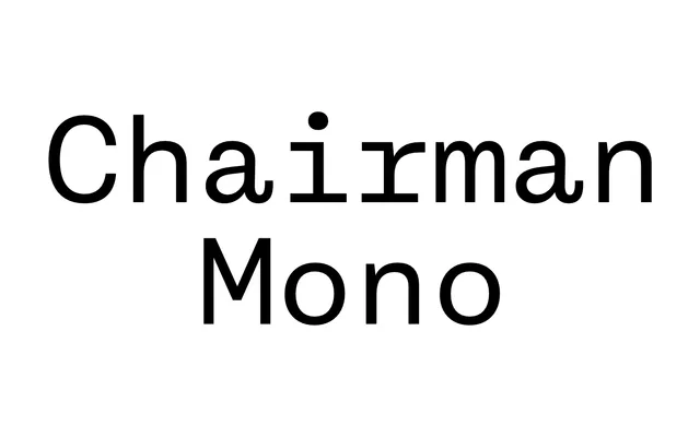 Chairman Mono specimen from Typotheque