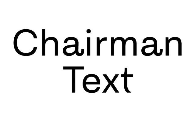 Chairman Text specimen from Typotheque
