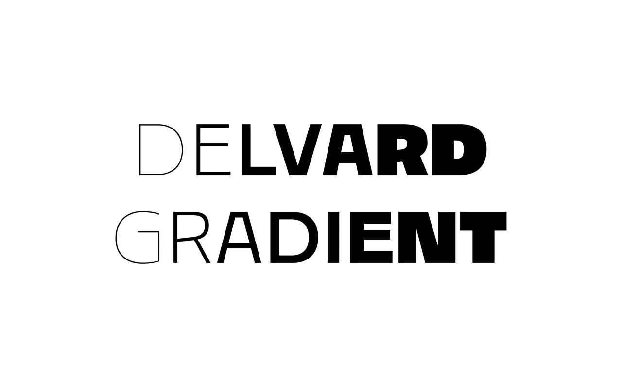 Delvard Gradient specimen from Typotheque