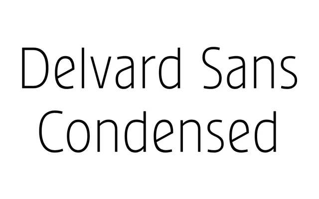 Delvard Sans Condensed specimen from Typotheque