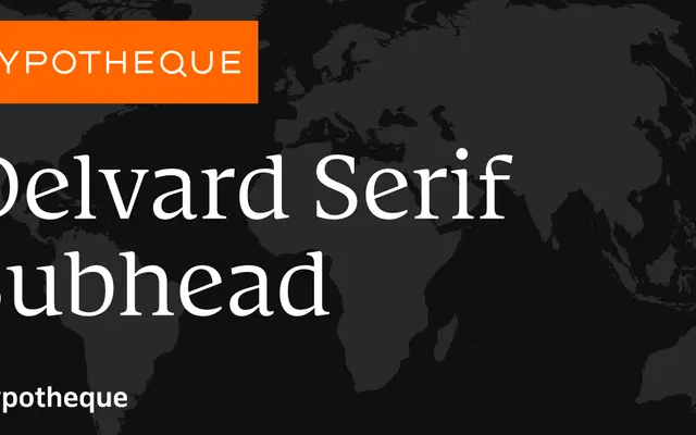 Delvard Serif Subhead specimen from Typotheque