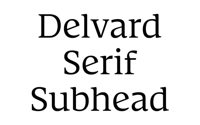 Delvard Serif Subhead specimen from Typotheque