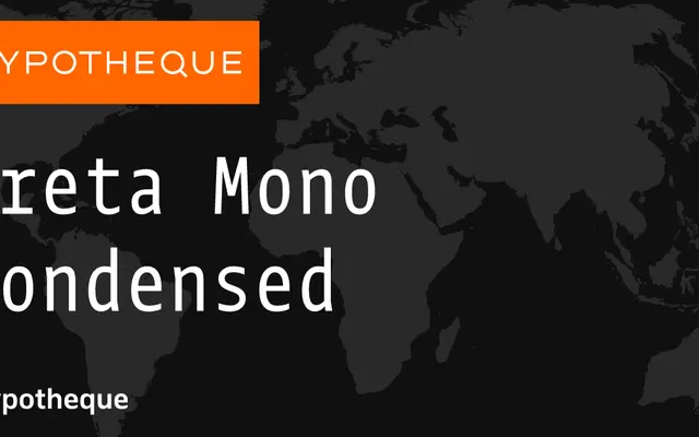 Greta Mono Condensed specimen from Typotheque