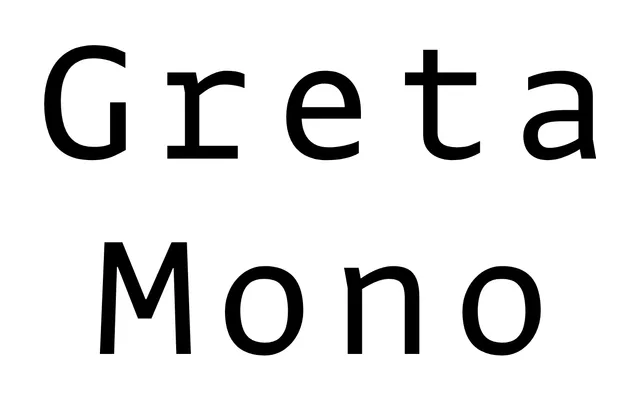 Greta Mono specimen from Typotheque