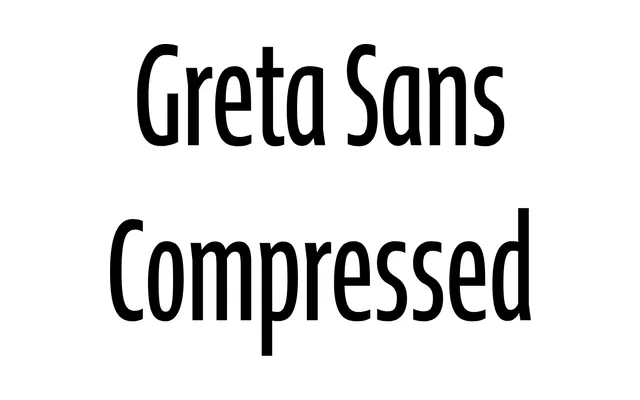 Greta Sans Compressed specimen from Typotheque