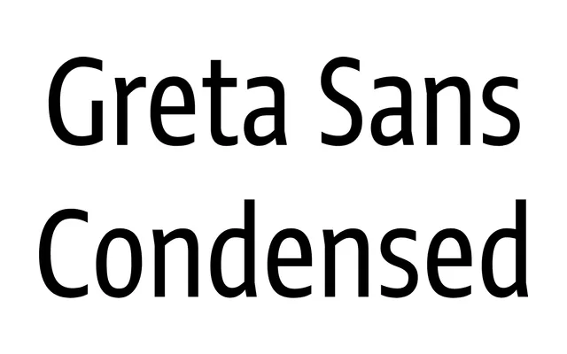 Greta Sans Condensed specimen from Typotheque