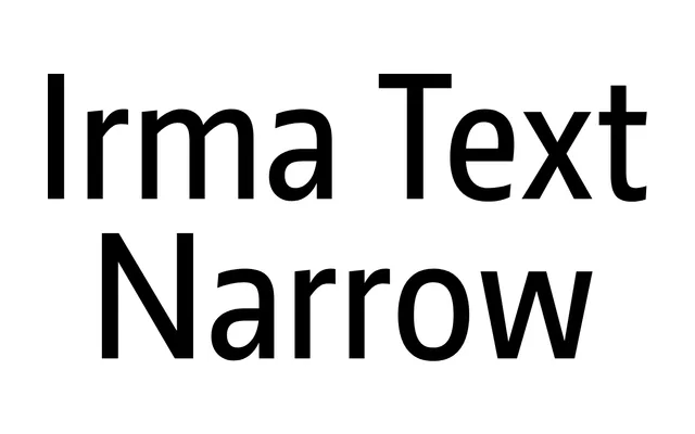 Irma Text Narrow specimen from Typotheque