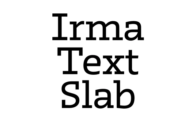 Irma Text Slab specimen from Typotheque