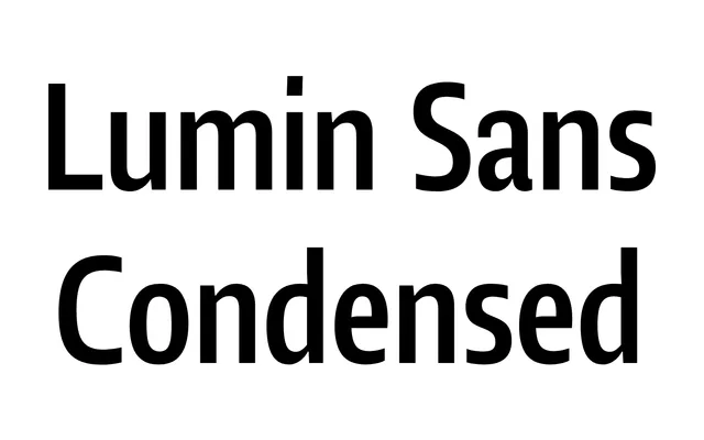 Lumin Sans Condensed specimen from Typotheque