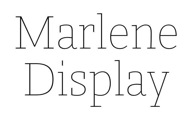 Marlene Display specimen from Typotheque