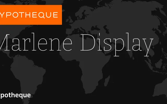 Marlene Display specimen from Typotheque