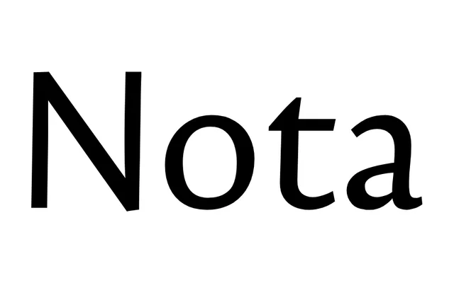 Nota specimen from Typotheque